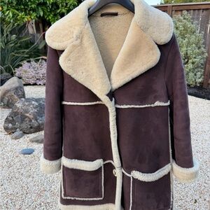 Norm Thompson Teddy Jacket - Brown and Cream